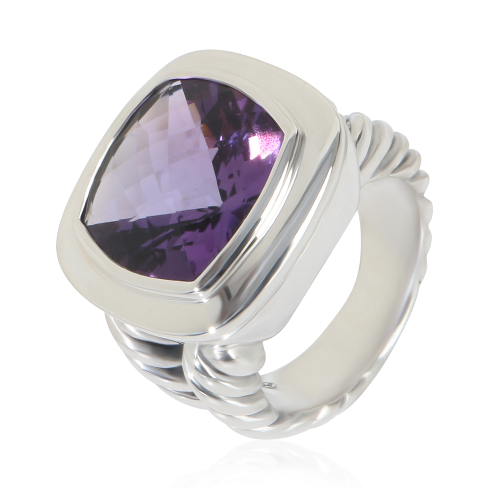 David Yurman Sterling Silver Amethyst Albion Ring - Picture 2 of 4